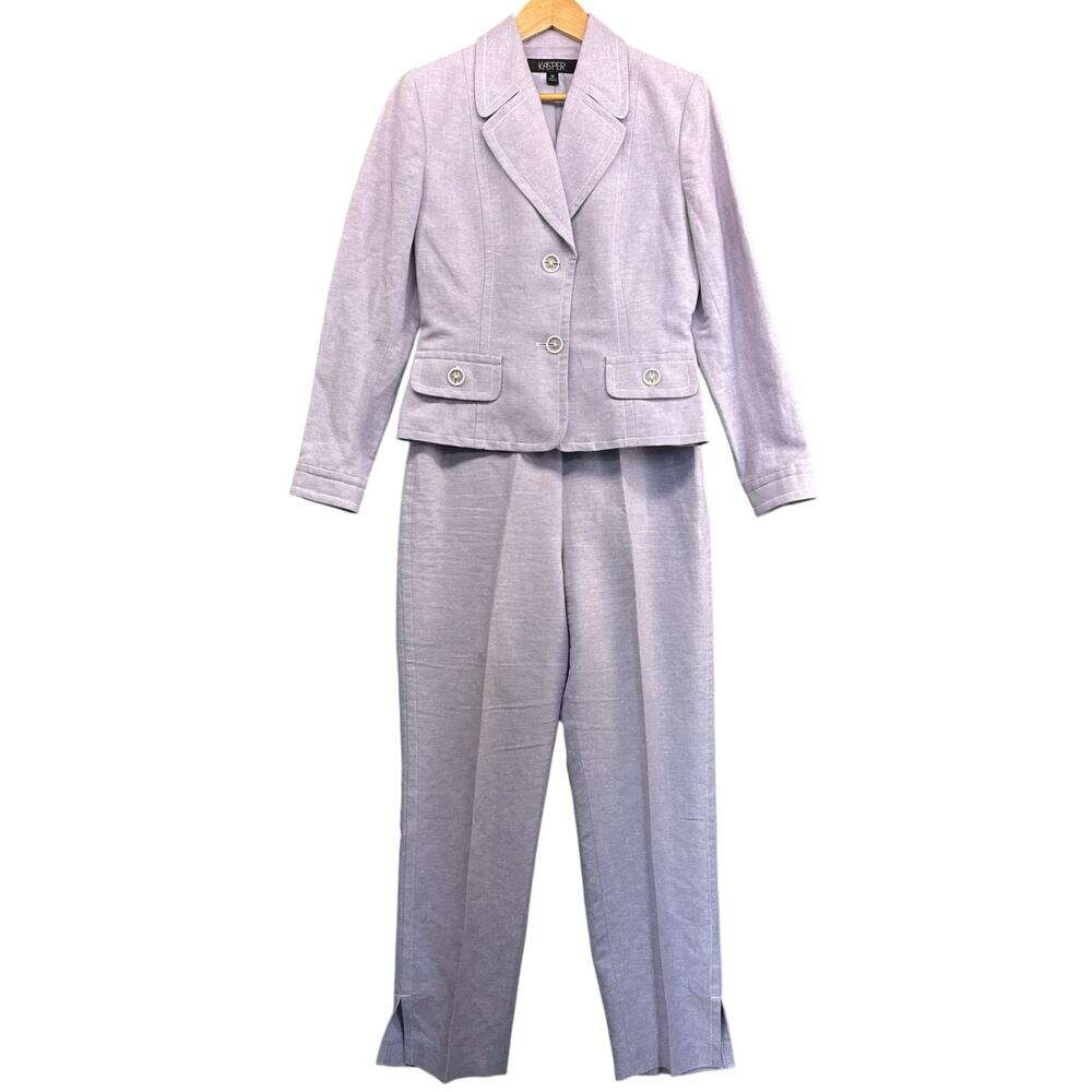 Kasper Lavender Two-Piece Blazer and Pants Suit